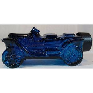 Vintage Avon Stanley Steamer Blue Glass Car Aftershave Bottle, Empty